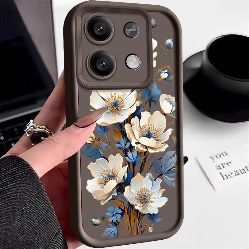 White Flower Pattern Case For Xiaomi Redmi Note 14 4G 13 Pro Plus Note 13 12 14 Pro 5G 11S 13C Soft TPU Silicone Phone Cover