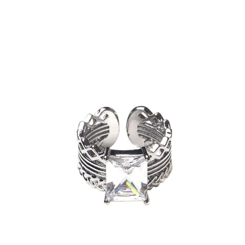 

glammuse [23Fall] Square Crystal Ring Hard type that is difficult to control