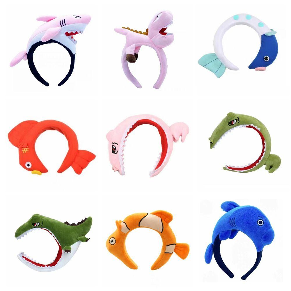Animal Shark Hairband Cartoon Hair Accessories Novelty Dinosaur Headband  Performance Events
