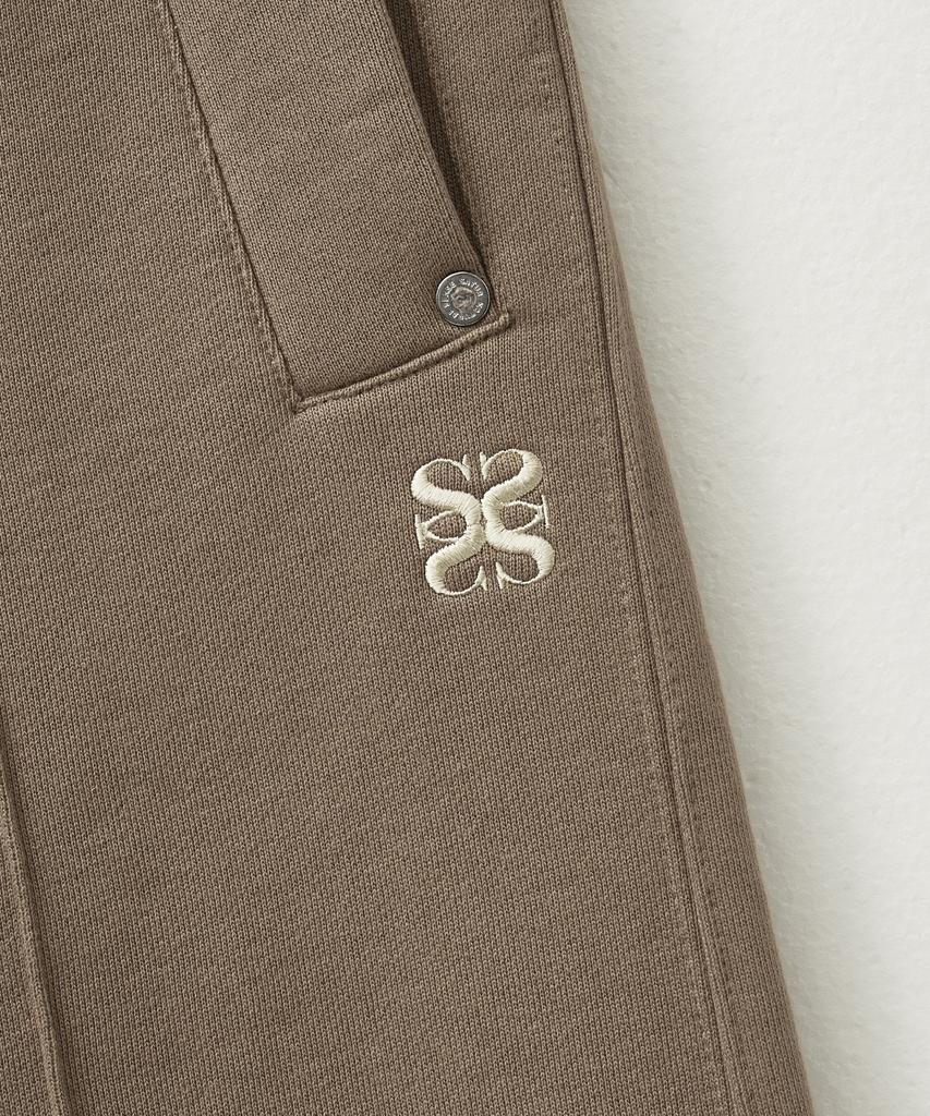 Seteo Cotton Elastic Waist Sweatpants Brown (Type A)