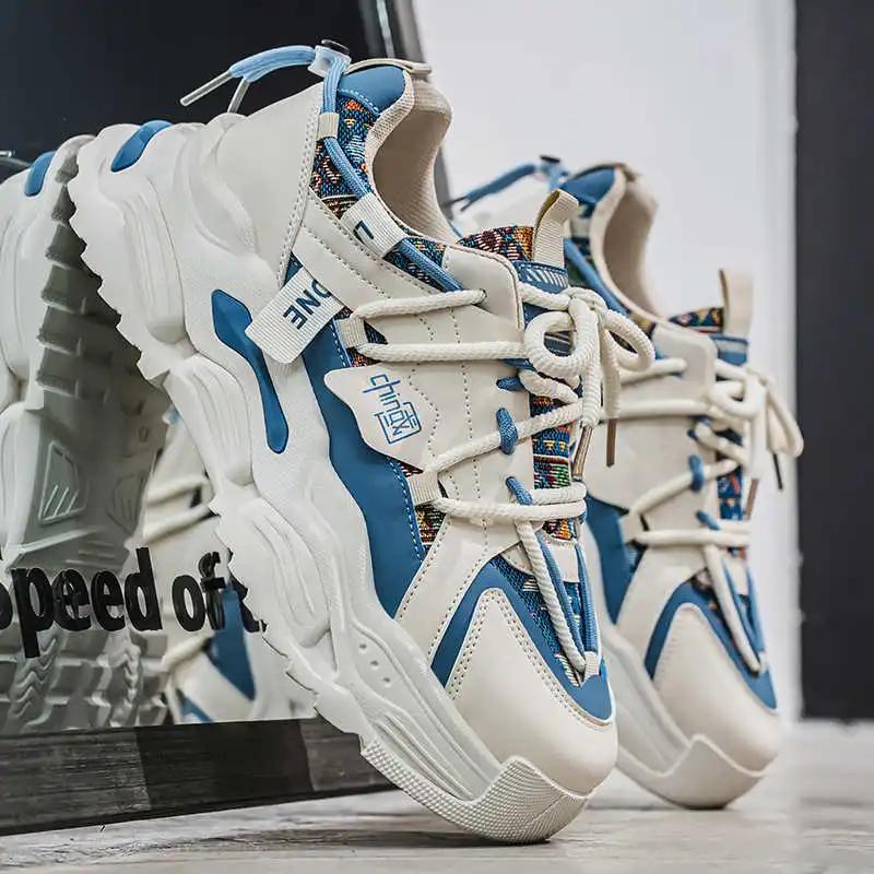 Sumer Round Tip White Sneakers Shoes For Men Summer Shoes Walking And Hiking Shoes Sports Badkets Traning Krasovki