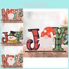 Festive Christmas Wooden Letter Decorations Creative Printed Ornaments For Holiday Cheer