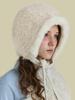 Poejidam Fur Trim Bonnet Hat In Cream Wing