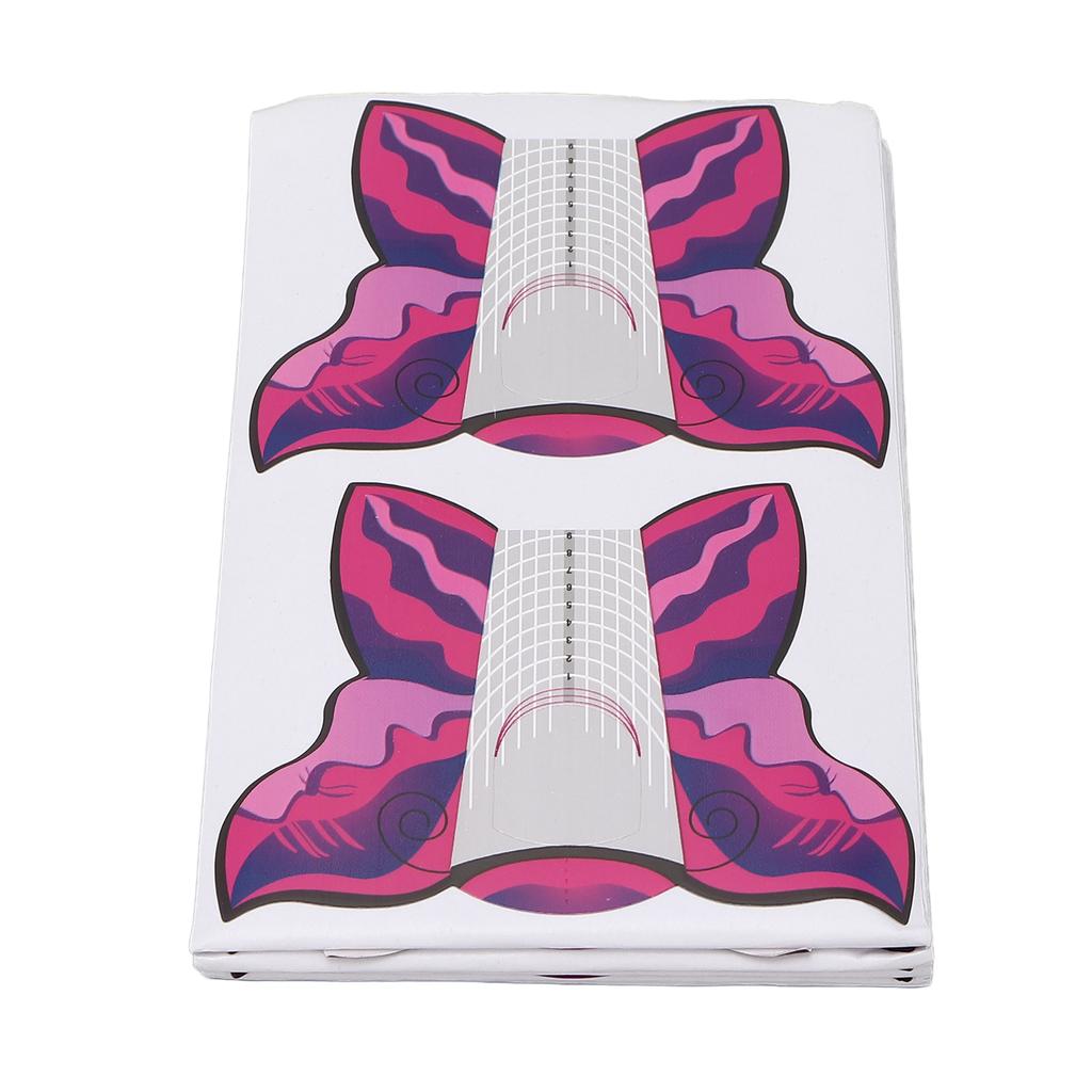 100pcs Nail Form Extension Stickers Self Adhesive Nail Tips Guide Sticker Manicure Tools Rose Red