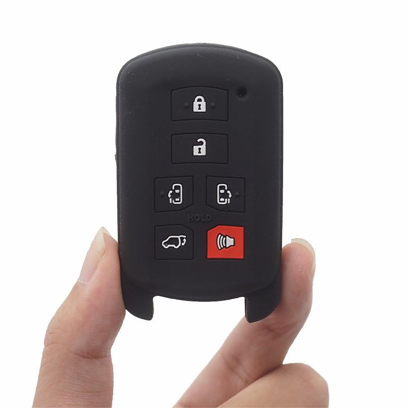 Cocolockey Silicone Car Key Cover Case Holder For Toyota Sienna 6Buttons Remote Key Fit For Sienna 2012- Car Accessories