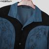 INCERUN Men Long Sleeve Embroidery Stitching Buttons Suede Casual Thin Coat Jackets