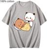 Wach auf Fauler DuDu Es ist Einkaufszeit T-Shirt Niedlich Bubu Pandabär Shirts Baumwolle Koreanischer Stil Oberteil Damenbekleidung Herren T-Shirts
