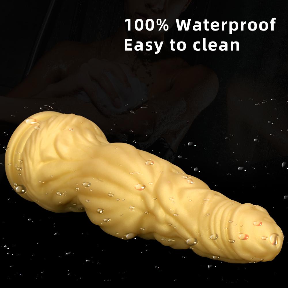 Zlatá silikonová měkká masturbační hůl Sexuální hračky simulační dildo Pussy Erotic Appliances