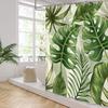 Tropical Leaves Shower Curtains, Palms Monstera Banana Leaf Green Plant Botanical Bathroom Curtains Bathtub Home Decor Machine