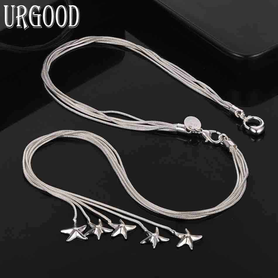 925 Sterling Silver Wedding Jewelry Snake Chain Fashion Necklace