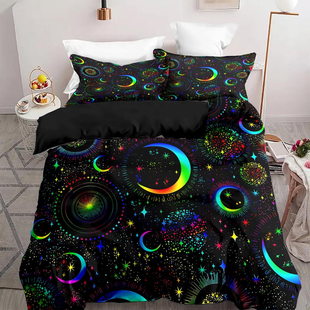 Geometrisches Muster 3D Digitaldruck Dreiteiliger Bettbezug Zu Karte Benutzerdefinierte Bettwäsche