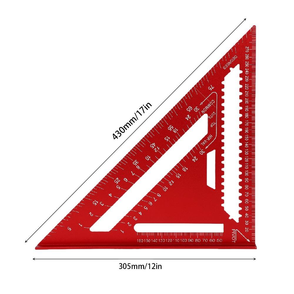 12 Inch Rafter Square Aluminum Alloy Carpenter Square Triangle Angle Protractor Carpentry