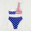 Dames Europeisk & Amerikansk Flagg-Inspirert Todelt Badeplagg - Malt Design, Sexy & Samlet Bikini