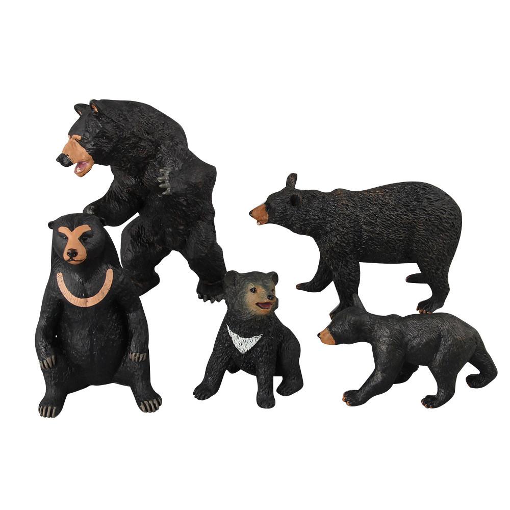 Black Bear Model Toy With Realistic For Childrens Play And Collecting