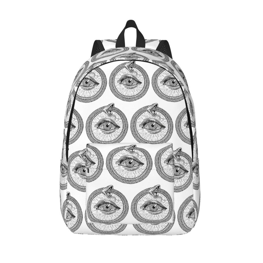 Esoteric Illustration Of Ouroboros Snake Backpack Daypack Large Capacity BookBag School Bag Shoulder Bags for Men Women