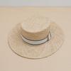 Summer Women's New Raffia Woven Straw Hat Flat Top Flat Brim Top Hat Sunshade Sun Protection French Retro Beach Hat
