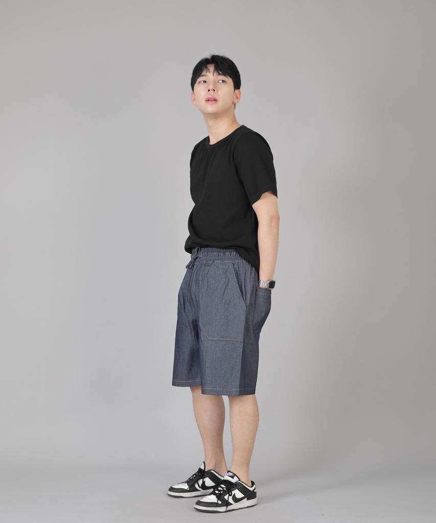 Seinteukeulu Fatigue Shorts Efs-348 Light Indigo Denim