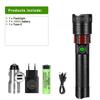 Super Bright LED Flashlights  Rechargeable Long Range Torch 2000m Telescope Zoom Whaterproof Powerful Camping Fishing Lantern