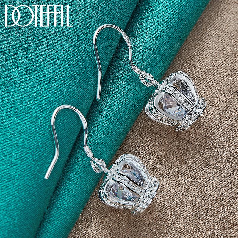 925 Sterling Silber Kronenohrringe Modeschmuck