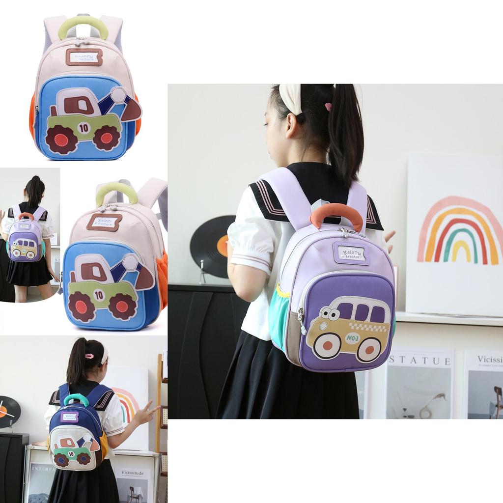Childrens Car Pattern School Bag For Toddlers Boys And Girls Made Of Durable Oxford Material
