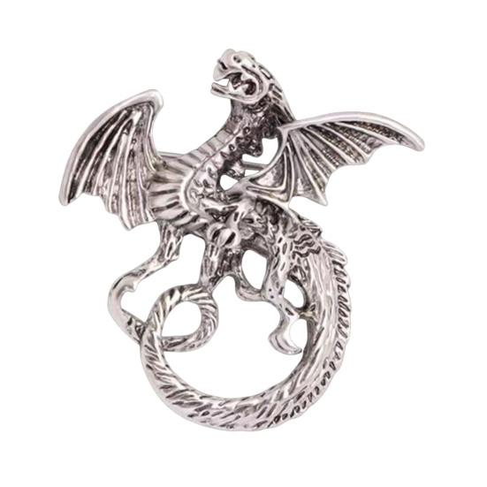 Winged Dragon Brooch Retro Colorful Dragon Brooch Pin Decorative Alloy Lapel Pin Clothes Accessory for Backpack Hats Jackets Decoration