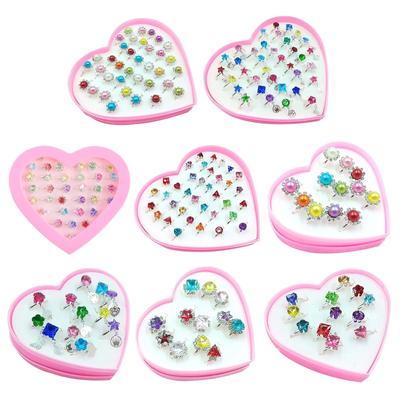 Cartoon Rings 12/36 Pcs/Box Children Alloy Finger Ring Decoration Adjustable Knuckle Ring Party Favor Action Figures Toy