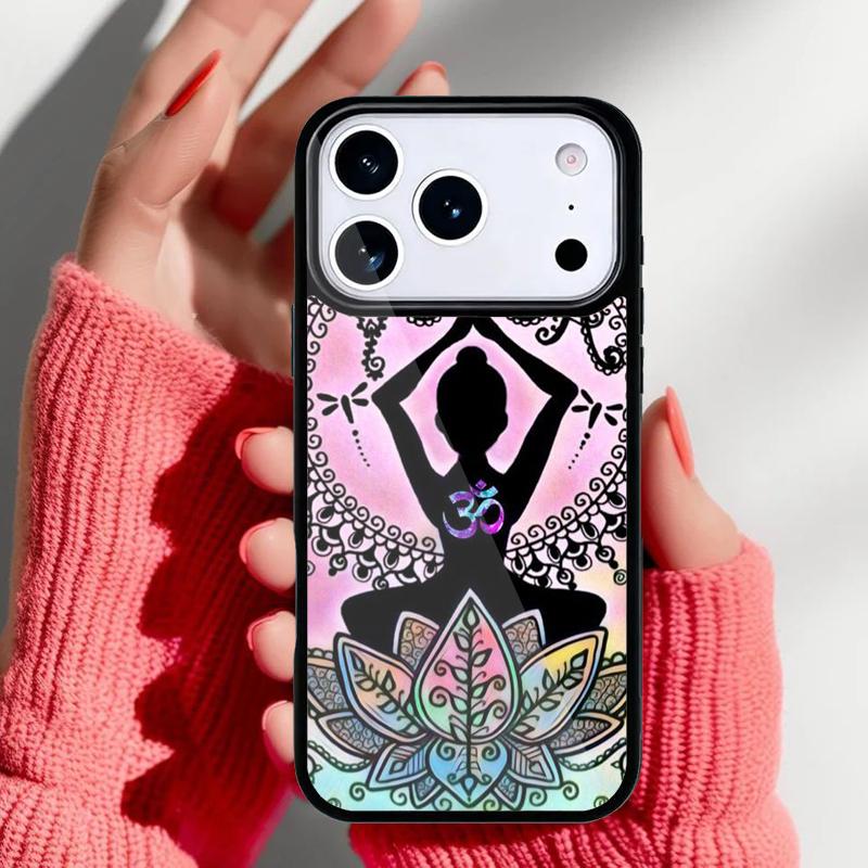 Mandala Chakra Yoga Telefonfodral för iPhone 17 16 15 14 13 Pro Max Baksidesfodral för 12 11 Pro Coque