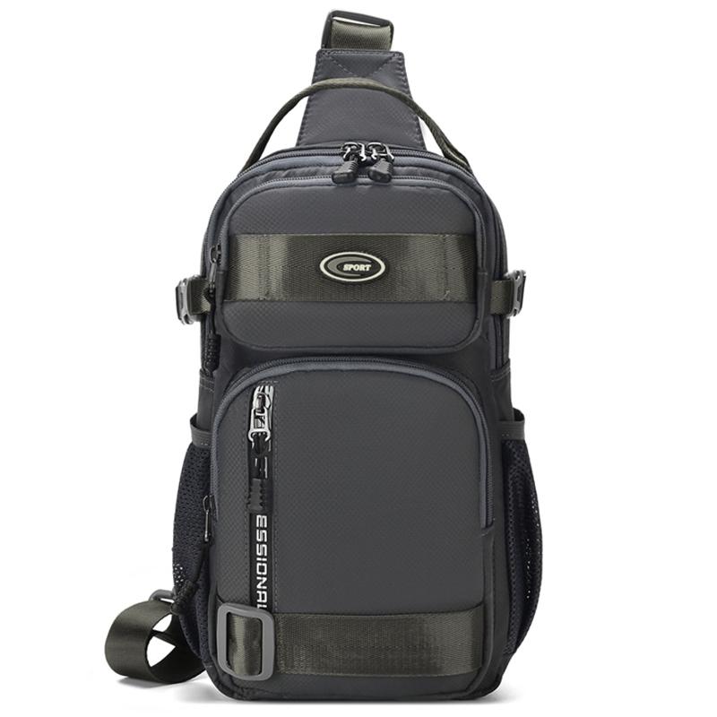 Waterproof Multi-Pocket Sling Bag for Men Anti-Theft Chest Bag with Port Casual Sports Crossbody Bag for Hiking Travel Outdoor