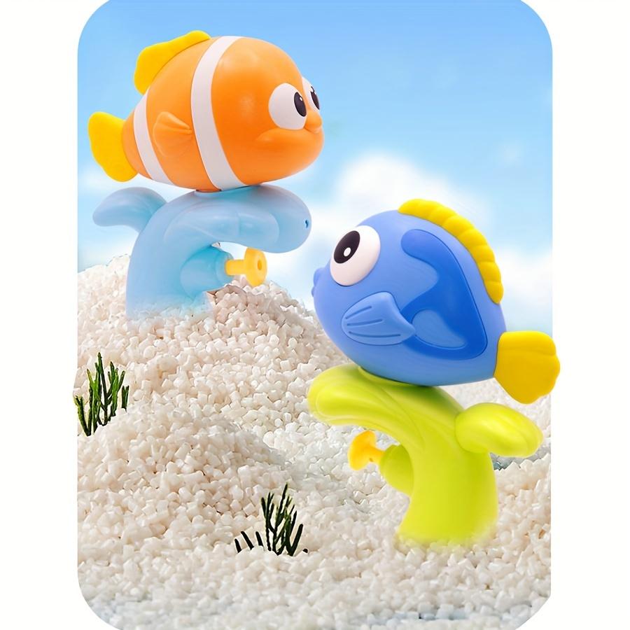 2 Pcs Toddler Cartoon Water Playset - Colorful Clown Fish - for Baby Bathroom, Beach and Outdoor Water Play Holiday Gift