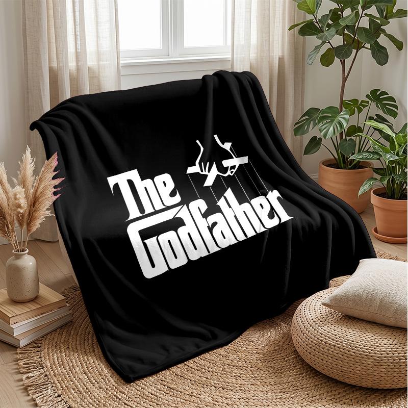 The GodfatherPrinted Flannel Blanket Cozy Skin-Friendly Warm Throw for Couch Bed Indoor Daily Use
