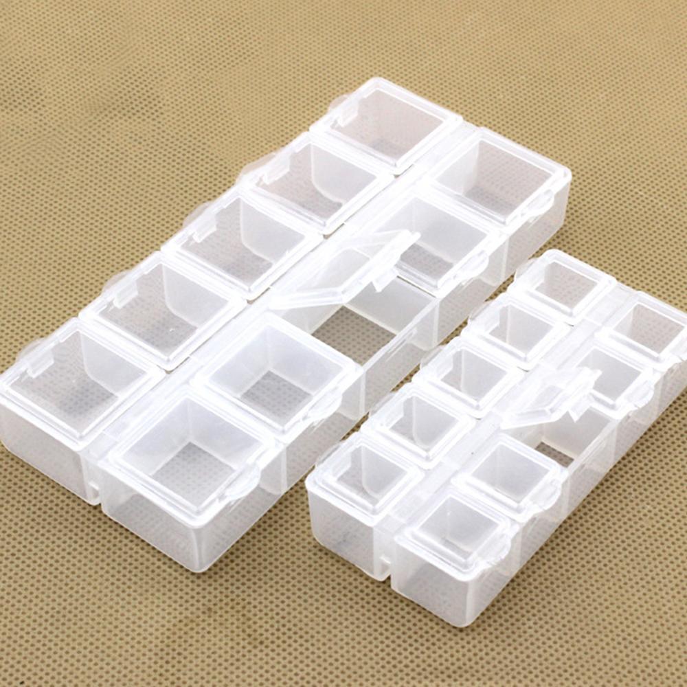 1PC Removable Divider Clear Plastic Storage Box Portable Transparent Compartment Organizer Case For Jewelry Beads Hardware Parts