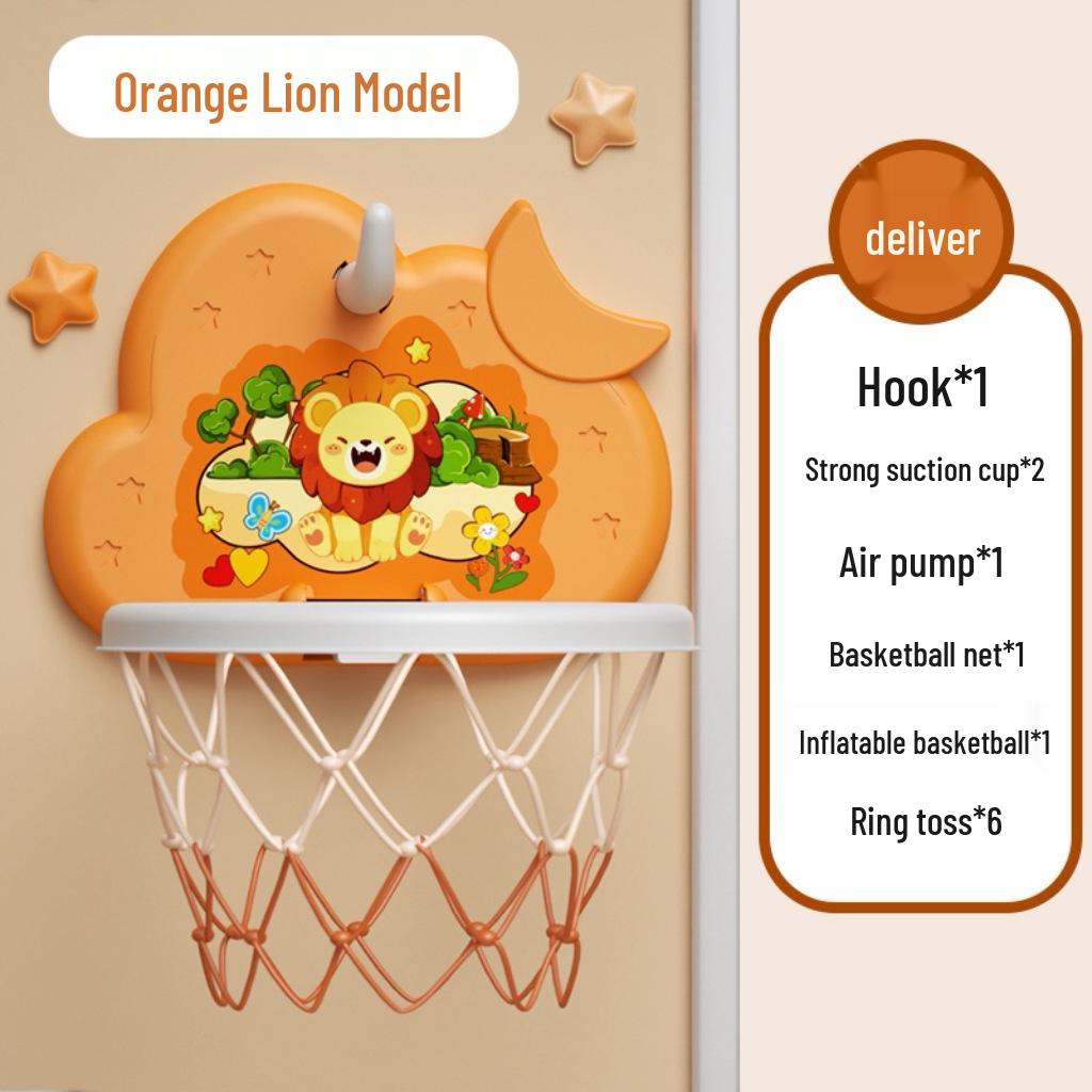 Kids' Silent Scoring Basketball Hoop - No-Drill Wall-Mounted Indoor Toy