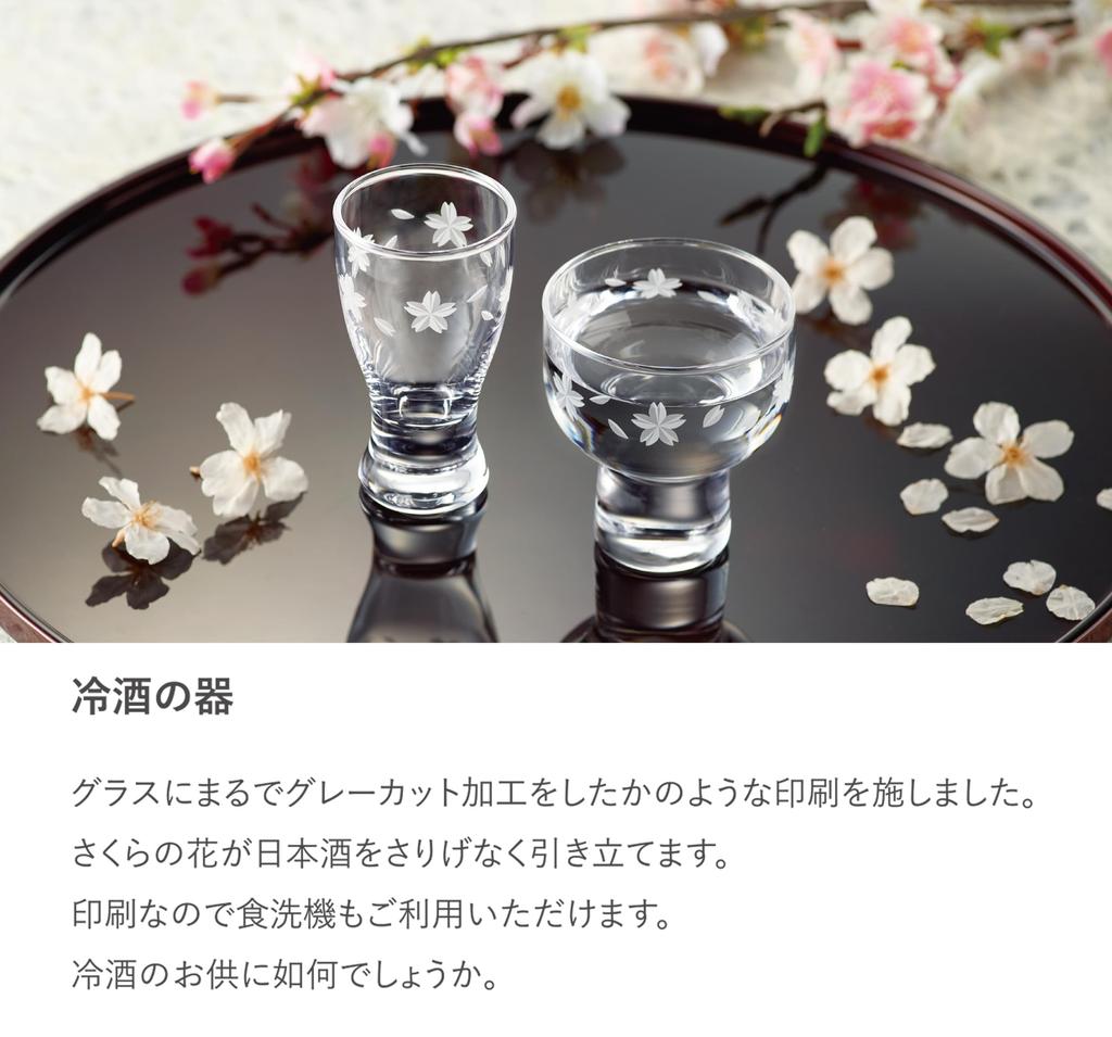 Toyo Sasaki Glass Sake Glasses, Sakura Pattern, 75ml Capacity, Set of 6, Made In Japan, Dishwasher Safe, 09453-J444