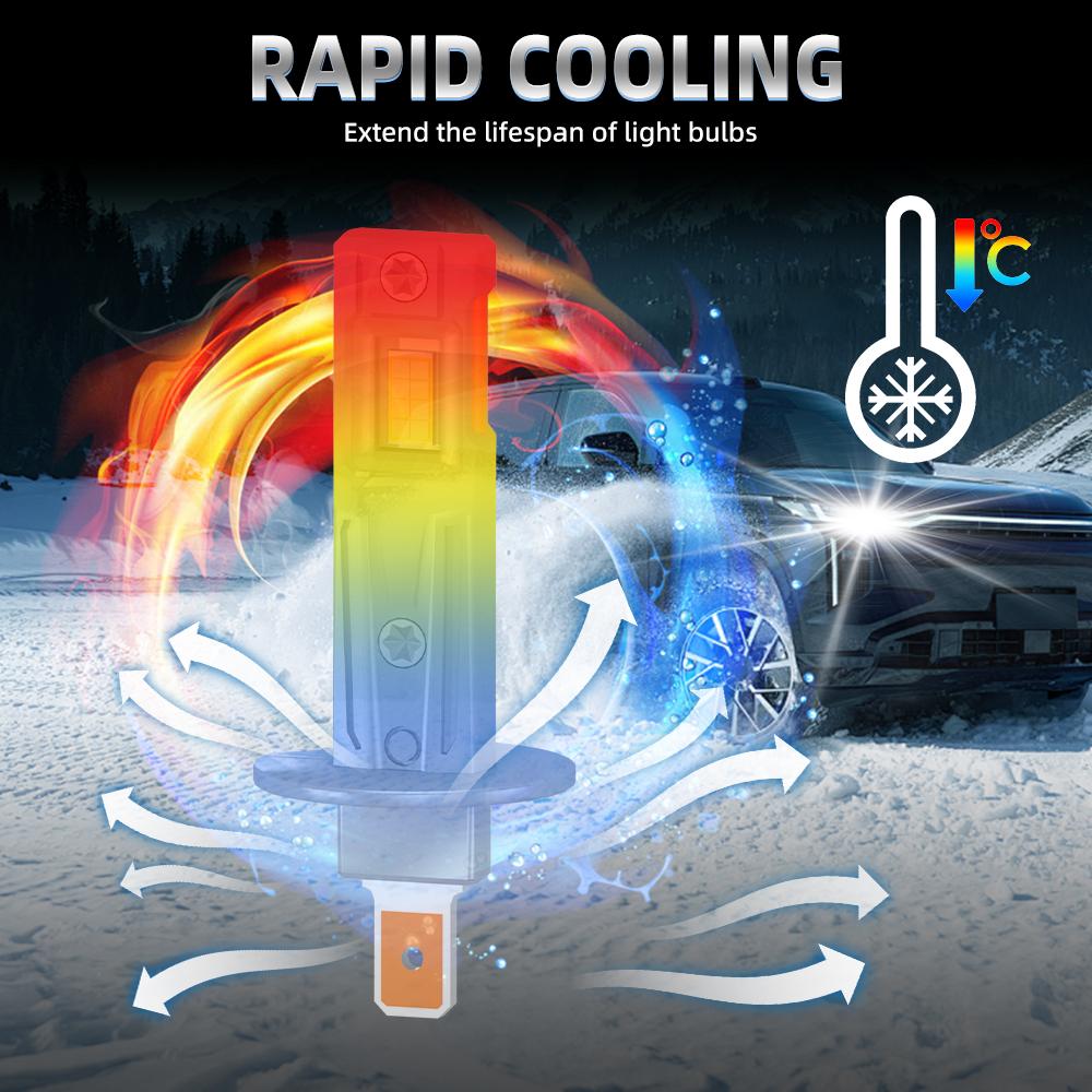 4pcs H1 LED headlights 3570 CSP H11 Fog Lights 6000K Convesion Lamp Bulbs Kit DC12V Car LED headlamps