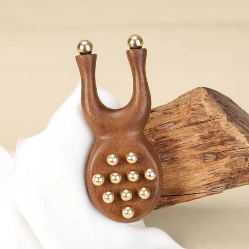 Antistatic Brass Bead Comb Handheld Handheld Comb New Wooden Nose Scraping therapy Acupoint Therap
