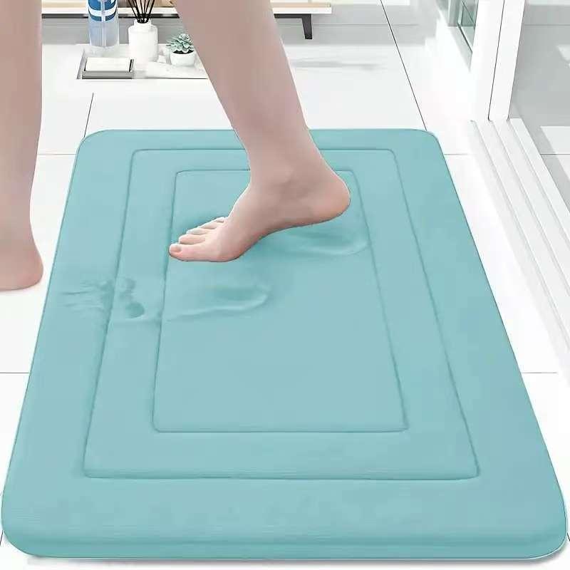 1 Stück saugfähige rutschfeste Badematte 1 Stück Badematte rutschfest Duschbadteppich Memory-Schaum Teppich weiche Fußmatte Steinboden super saugfähig schnell trocknender Teppich