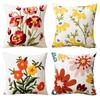 45x45cm Flower Embroidered Pillow Cover Rural Style Home Sofa Pillowslip Bedhead Cushion Office Chair Lumbar Mat Easy To Clean Pillowcase Without Core