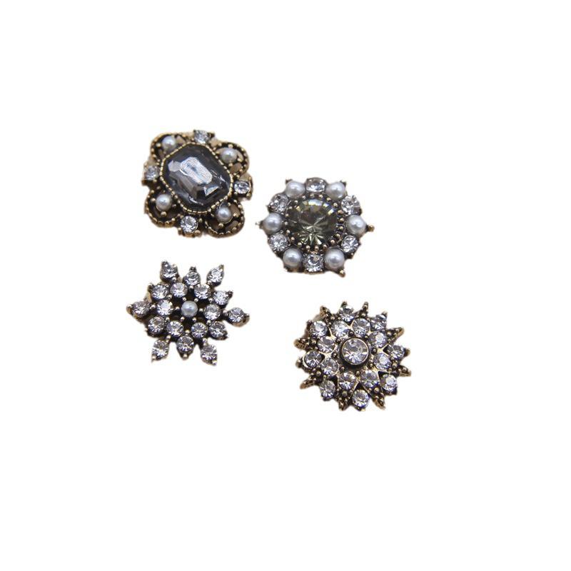 Antique Bronze Rhinestone Mickey & Butterfly Hair Clips