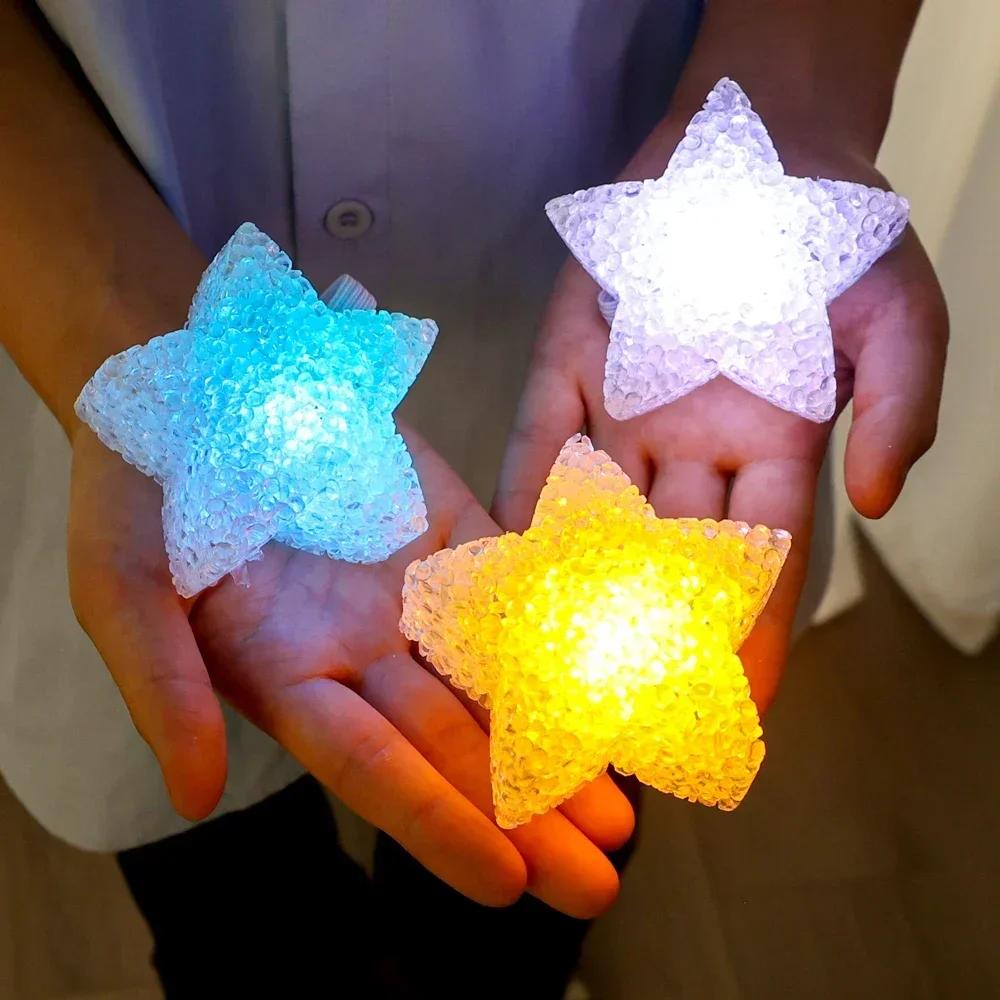 Star Handheld LED Light Cute Acrylic Star Shaped Night Light Anti-slip Band Light Lamp for Dance Performance Stage Photo Prop