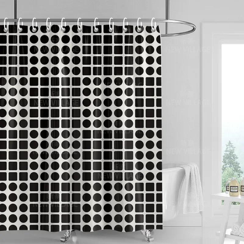 Decorazione casa tende da doccia bagno tessuto tenda impermeabile Soggiorno Moderno Nordico Moderno motivo geometrico semplice