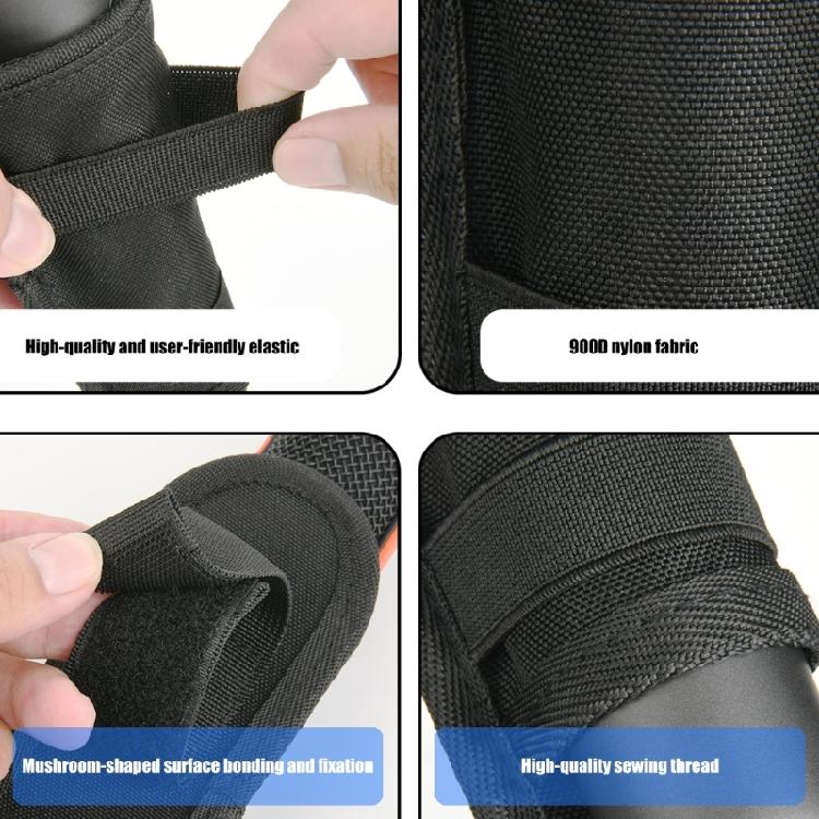 900D Nylon Mic Storage Pouch Microphone Organiser Bag with Broad Nonslip Bands and Shockproof Structure Black