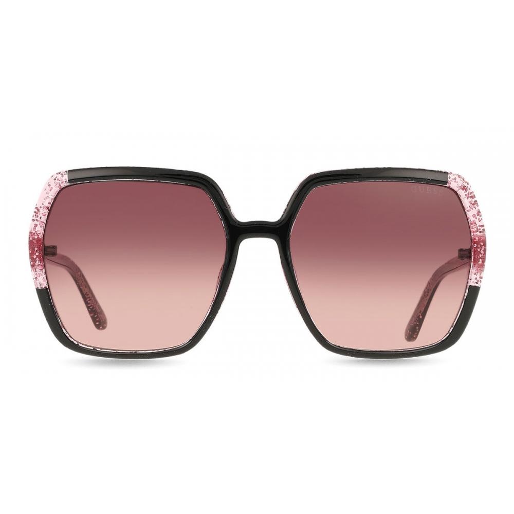 Guess Damen Sonnenbrille Gu7883 01t Glitter Pink Shiny Black/56-17-135 gray