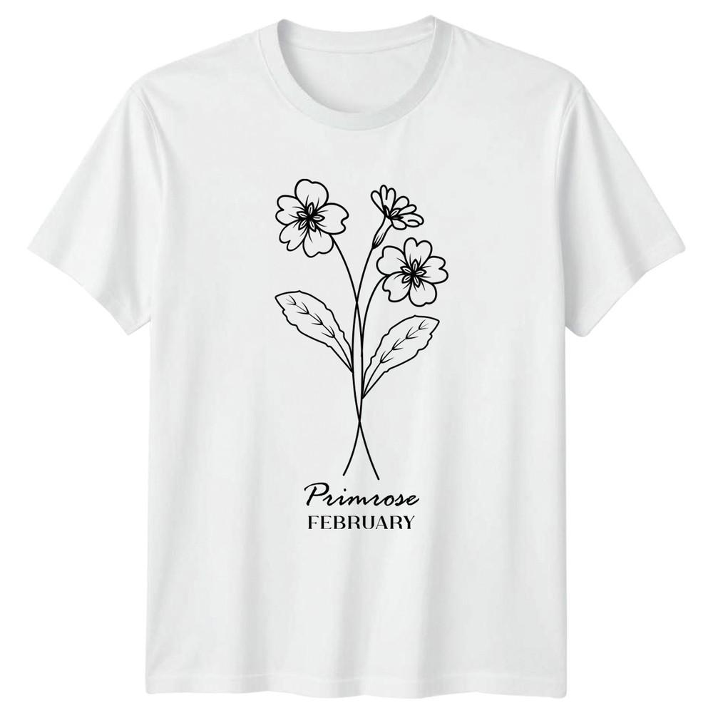 Primrose February Unisexs TShirt February Birth Flower Floral Gift For Her S