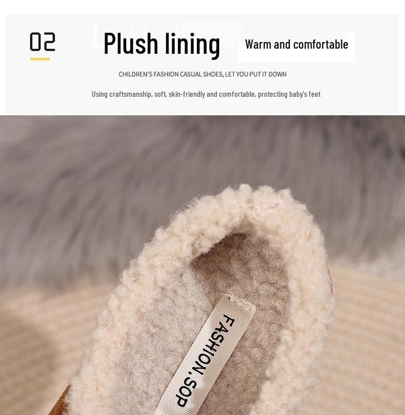 Warm Cotton Cartoon Puppy Shoes for Girls - 2025 Winter New Korean Style Toddler Loafers