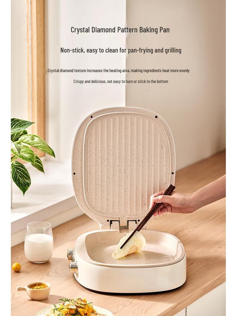 Yidepu Double-Sided Electric Pancake Maker with Large Deepened Griddle Plates