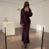 Elegant Knit Lace-up Sweater & Long Skirt Set - 2026 Autumn Collection for Women