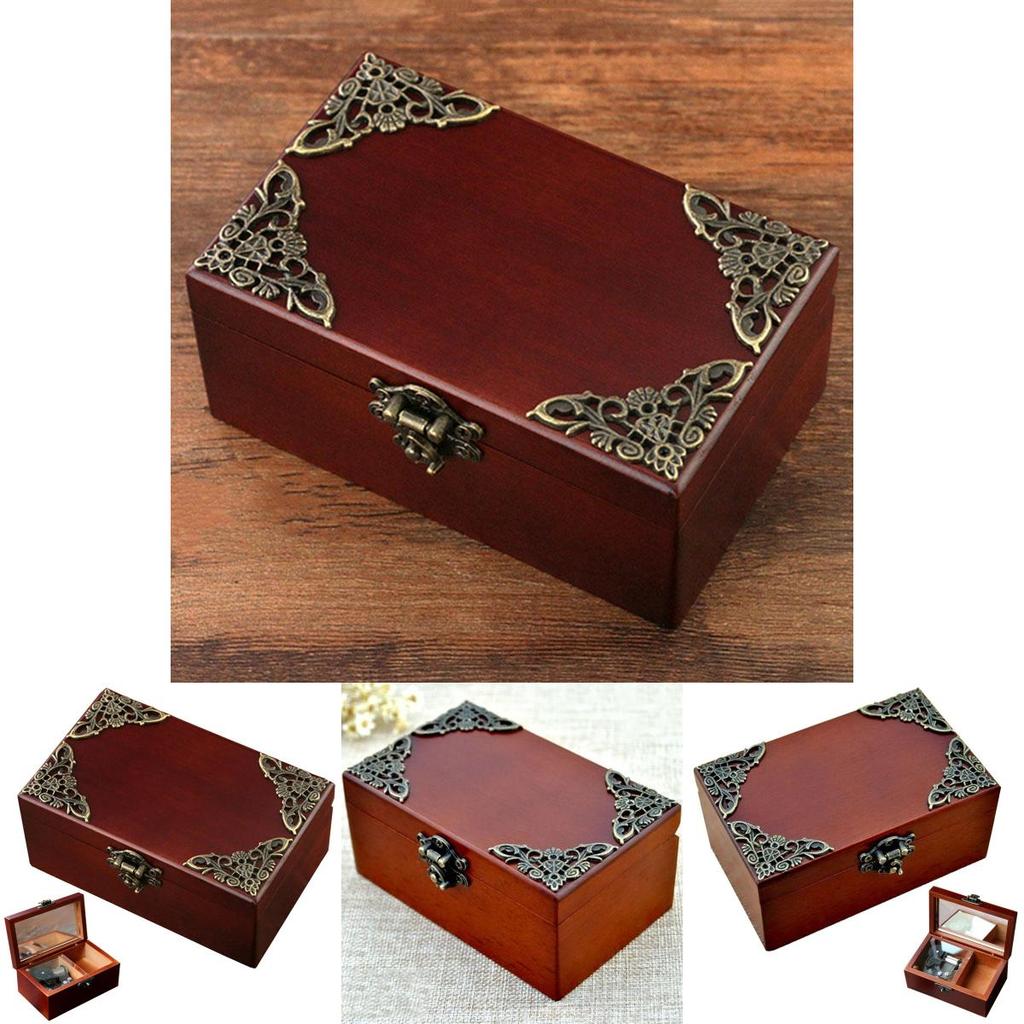 Classic Rectangle Wind Up Music Box With Melodious Tunes And Vintage Charm