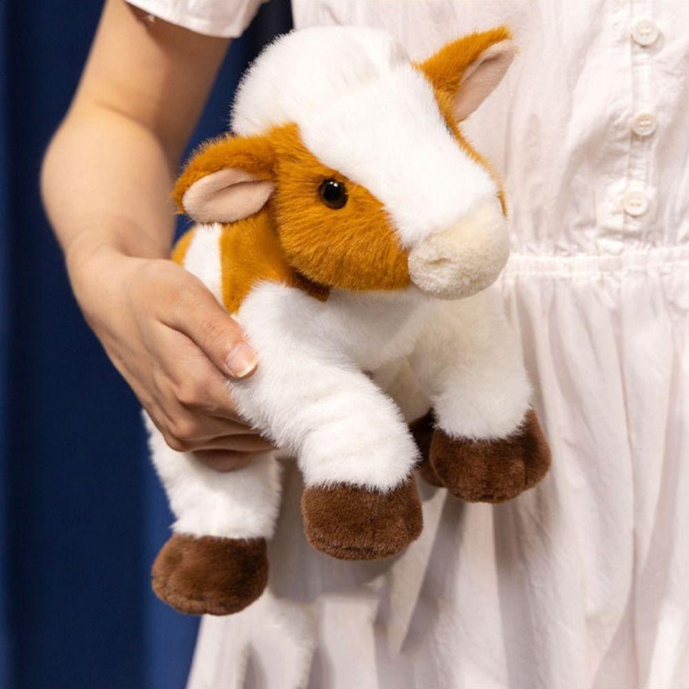 Simulation Cattle Animal Plush Doll Animal Cow Plush Toy Milk Cow Plush Doll  Sofa Ornament