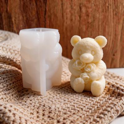 Teddy Bear Candle Mold White Rose Bear Candle Mold Handmade Candle Mold Diy For Diy Projects Home Decor
