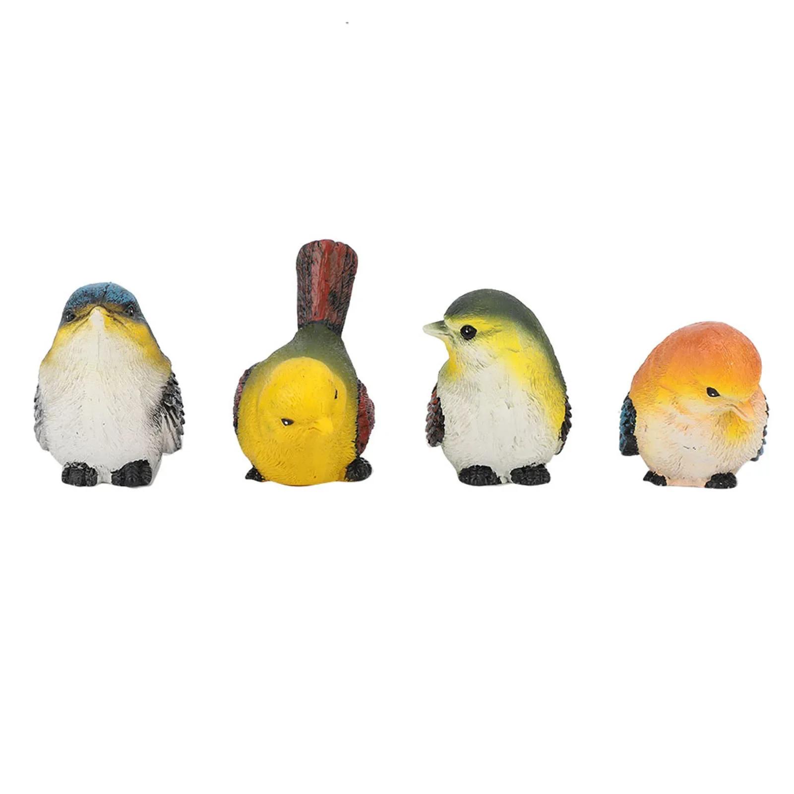 4pcs Resin Birds Figurine Animal Figurine Decoration Lawn Garden Courtyard Ornaments